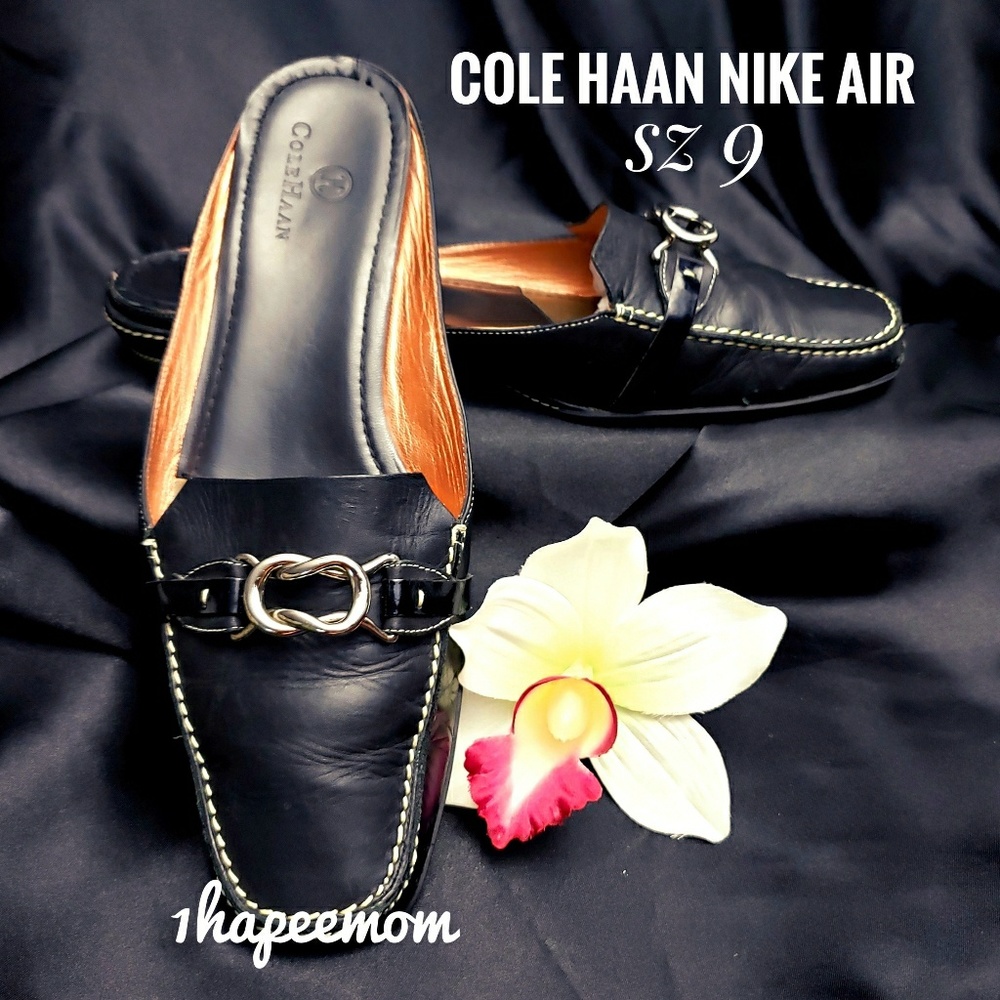 SALE Cole Haan black leather slip on low heel